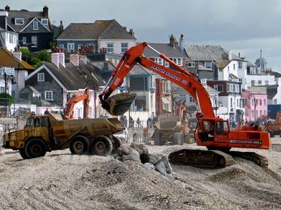 Work on the main beach